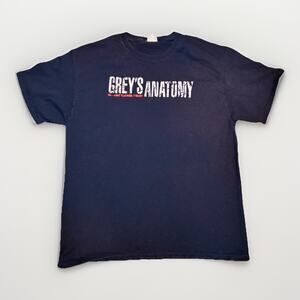 Grey’s Anatomy TV Show Logo T-Shirt Black Port & Company Size Large